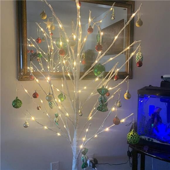Lighted Birch Tree 6 Feet 96 LED for Home Wedding Festival Party - Picture 3 of 8